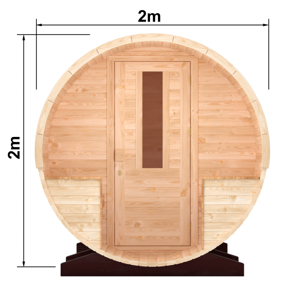 Fasssauna / Gartensauna / Banja / Round 3,5 m mit Balkon und Vorraum